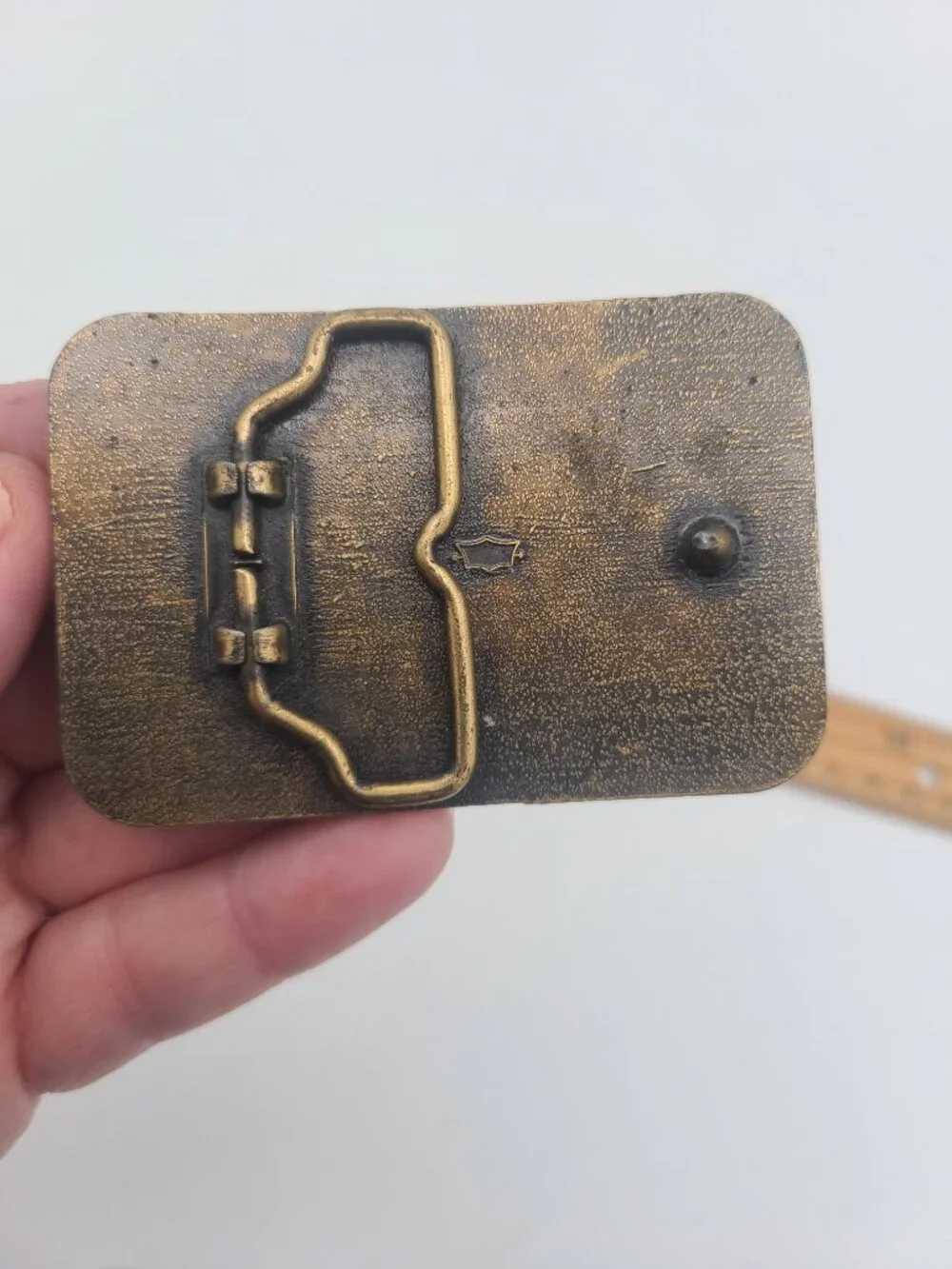 Vintage Mitsubishi Excavator Belt Buckle Construction Heavy Equipment USA